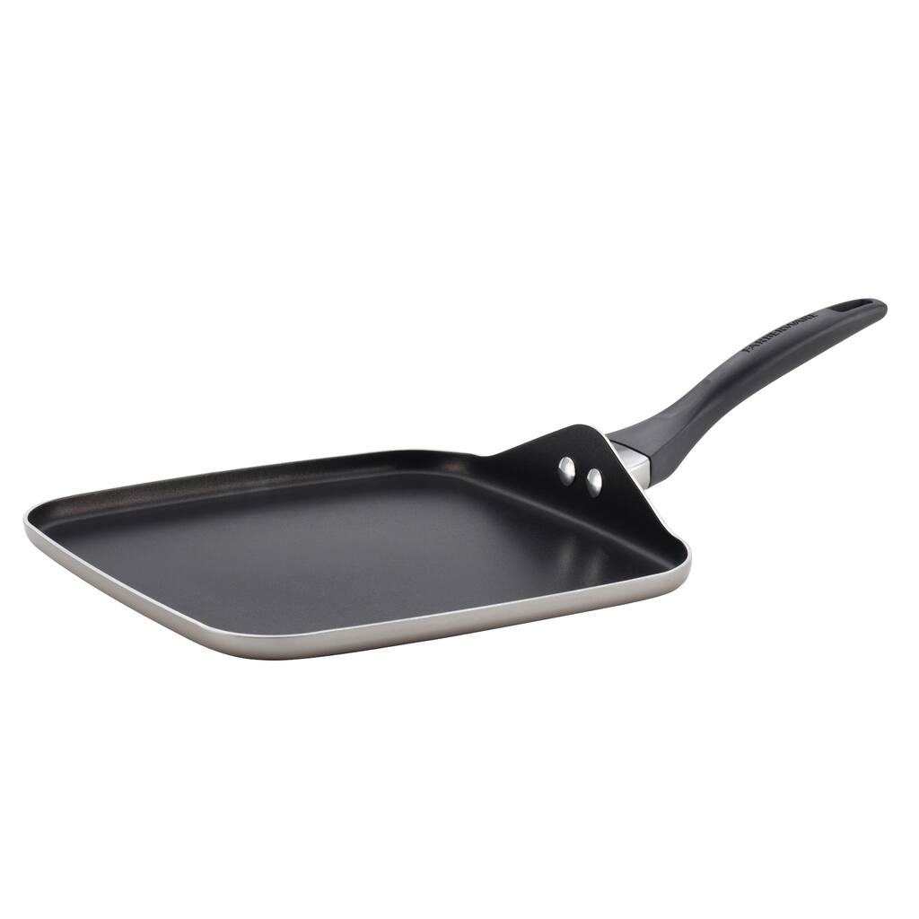 Farberware Dishwasher Safe Nonstick 11-inch Square Griddle, Champagne