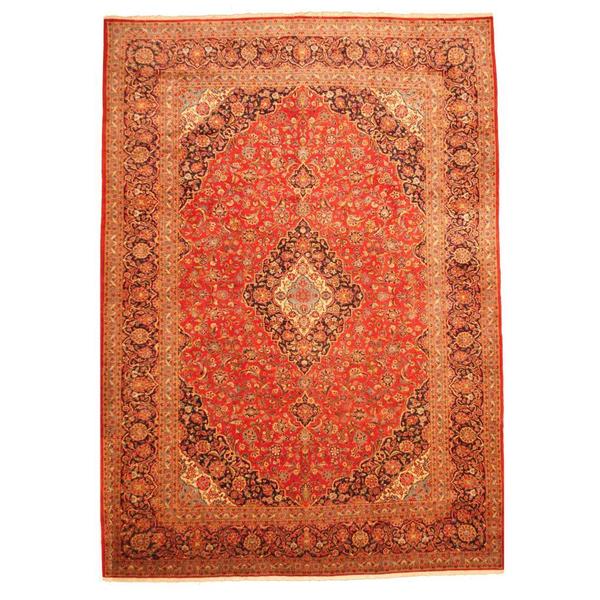 Herat Oriental Persian Hand-knotted Kashan Wool Rug - 9'9 x 13'9