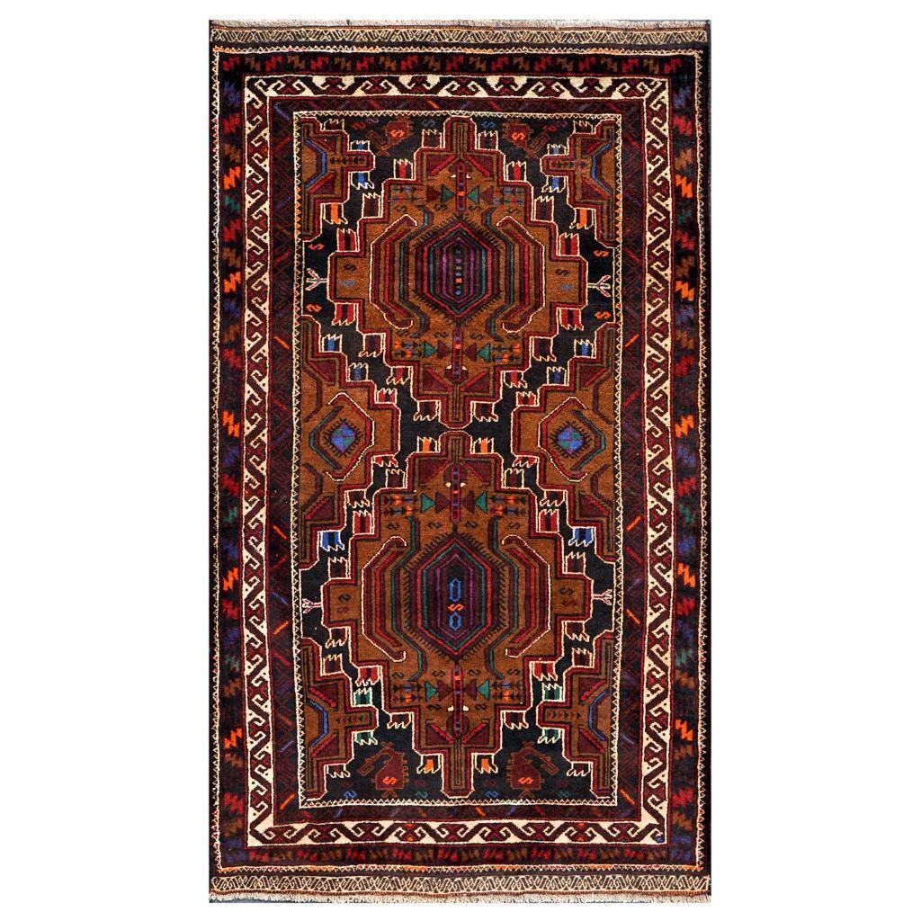 Handmade One-of-a-Kind Balouchi Wool Rug (Afghanistan) - 3'8 x 6'2