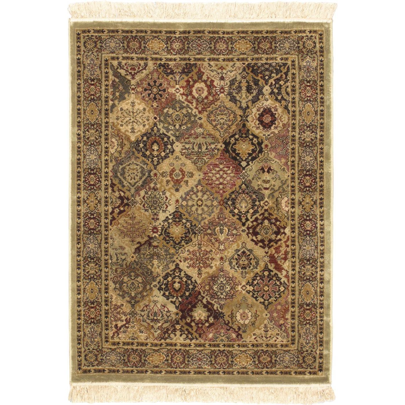 Traditional Persian Silk Khaki Rug (33 X 47)