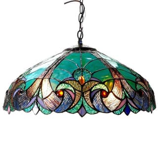slide 1 of 1, Copper Grove Cardinham Tiffany Style Victorian Design 2-light Pendant
