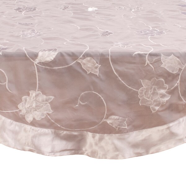 White 108 inch Round Tablecloth Table Linens