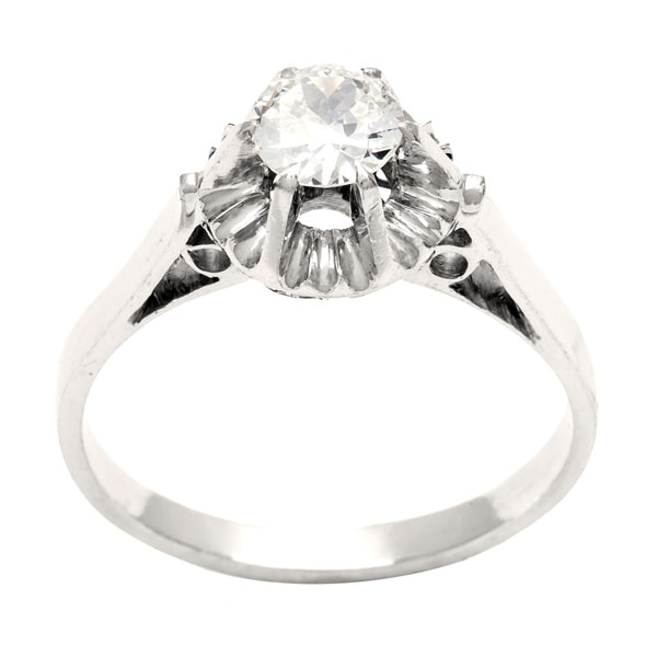 18k White Gold 2/5ct TDW Diamond Estate Engagement Ring (I J, SI1 SI2) Estate and Vintage Rings