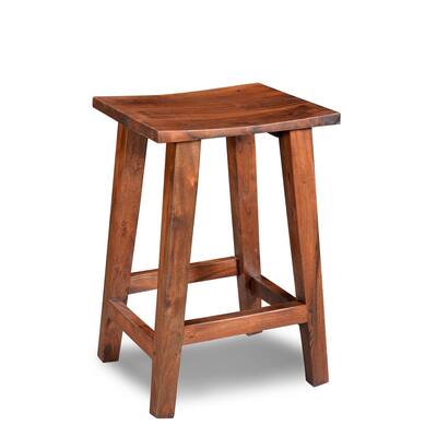 Handmade Acacia Tall Bar Stool (India) - 30.7"H x 17.72"W x 15.75"L