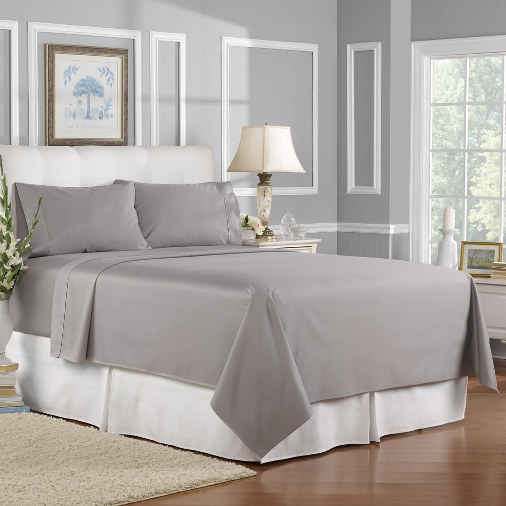 Aspire Linens Pima Cotton 750 Thread Count Solid Luxury Sheet Set Grey Size Full