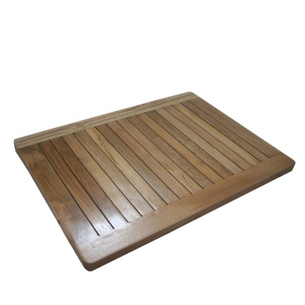 Shop Solid Teak Slat Shower Spa Mat Free Shipping Today