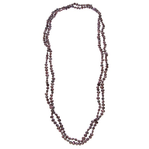 Shop Long Strand Freshwater Pearl Necklace with Purple Baroque Pearls