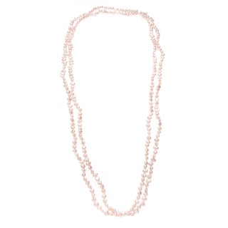 Shop Long Strand Freshwater Pearl Necklace with Peach Baroque Pearls (5 ...