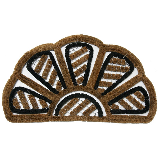 Rubber cal Petal Half round Doormat (20x32)