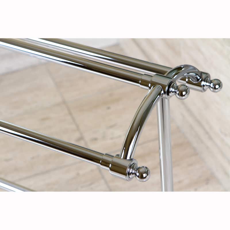Kingston Brass Chrome Pedestal Towel Rack - silver