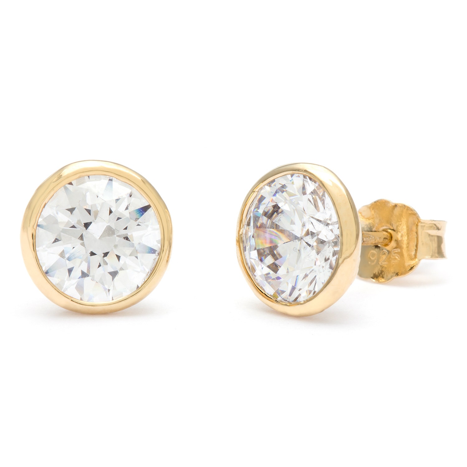 Roberto Martinez Sterling Silver Bezel Set CZ Stud Earring