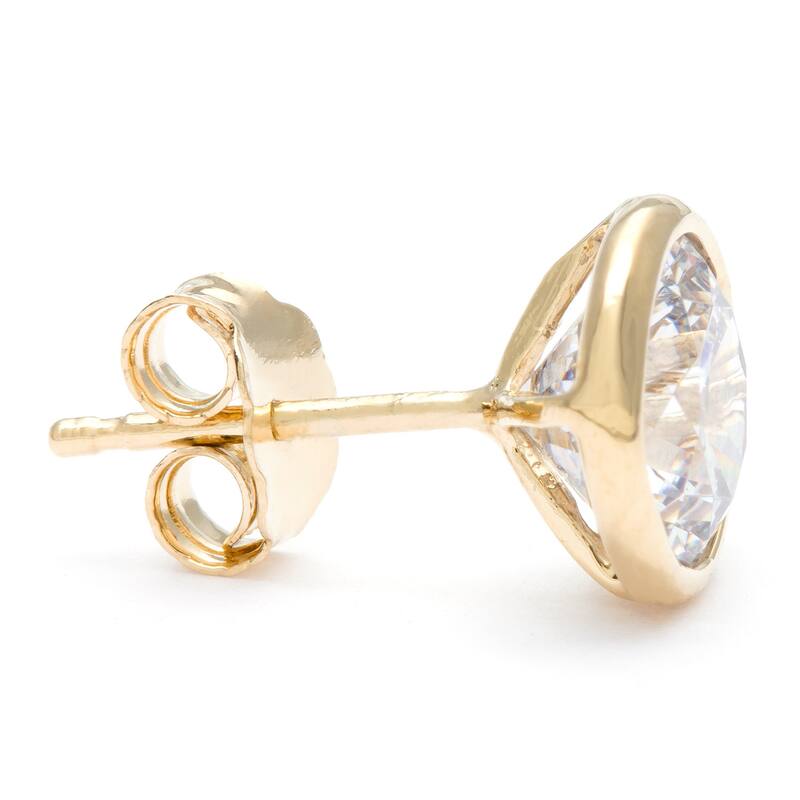 Sterling Silver Bezel Set CZ Stud Earring by Roberto Martinez
