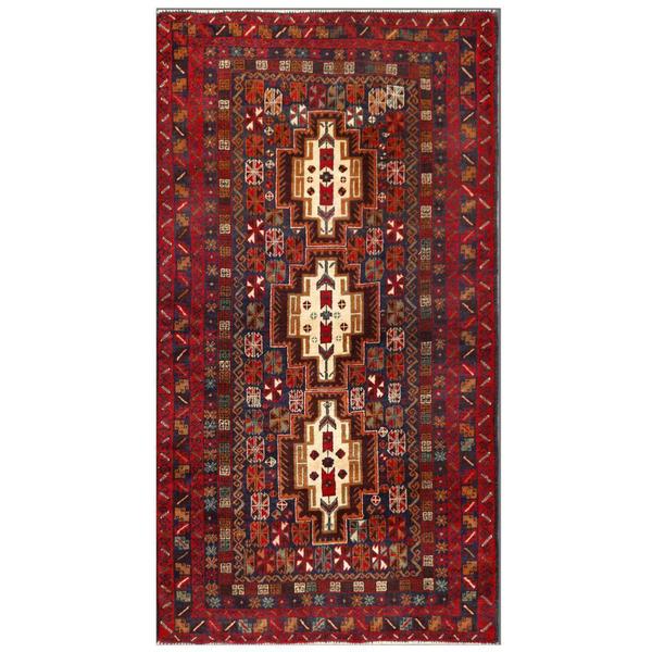 Handmade Herat Oriental Afghan Tribal Balouchi Wool Area Rug (Afghanistan) - 3'7 x 6'8