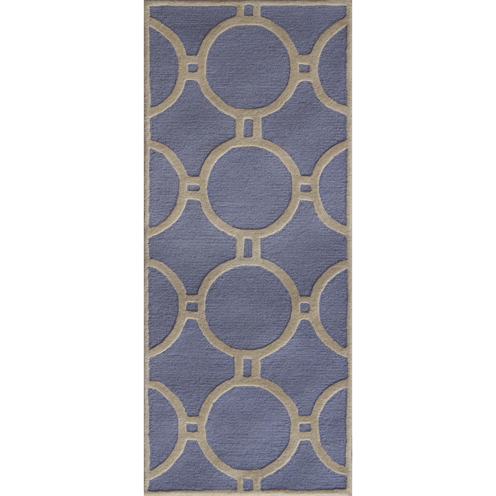 Safavieh Handmade Moroccan Cambridge Canvas backed Light Blue/ Ivory Wool Rug (26 X 6)