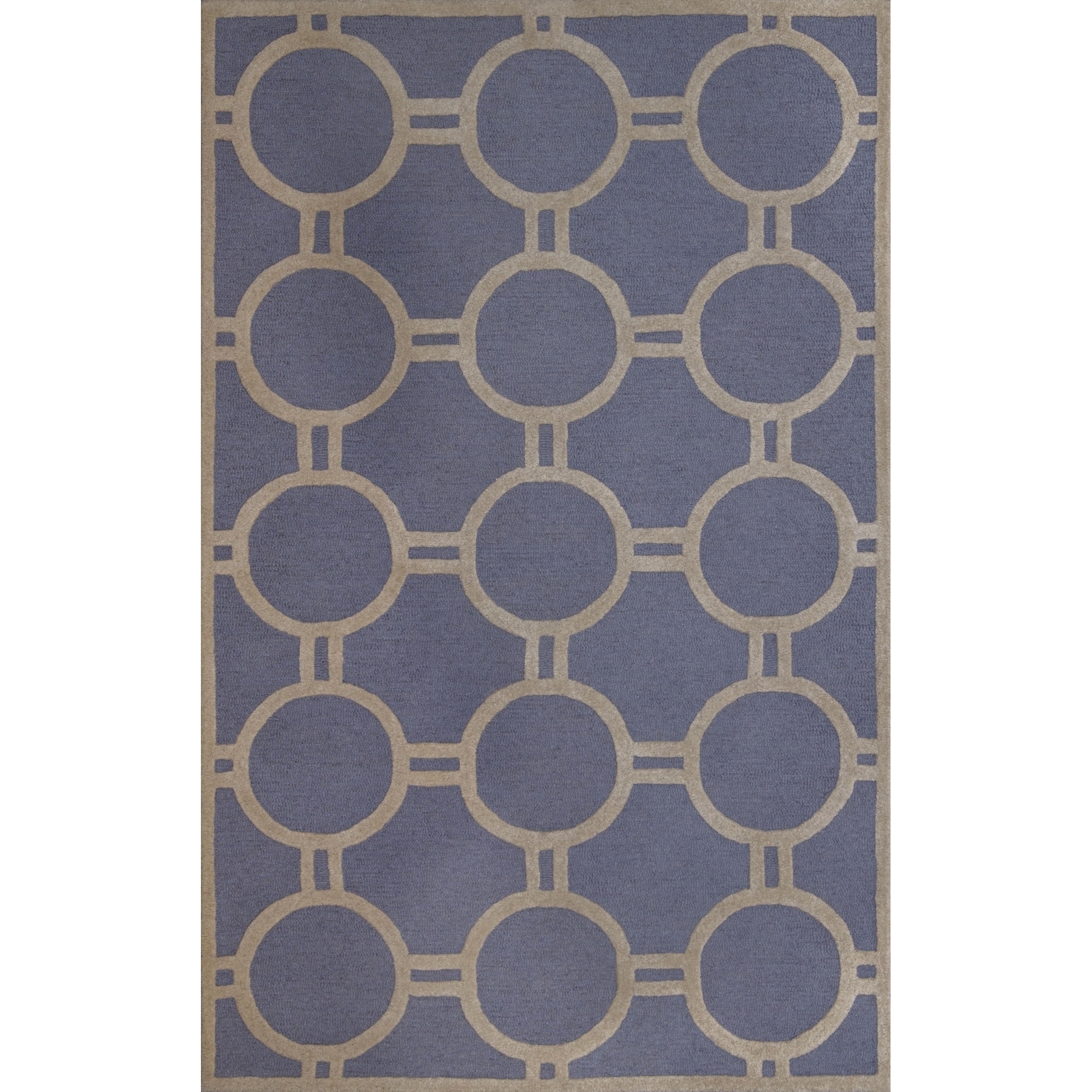 Safavieh Handmade Moroccan Cambridge Circles pattern Light Blue/ Ivory Wool Rug (4 X 6)