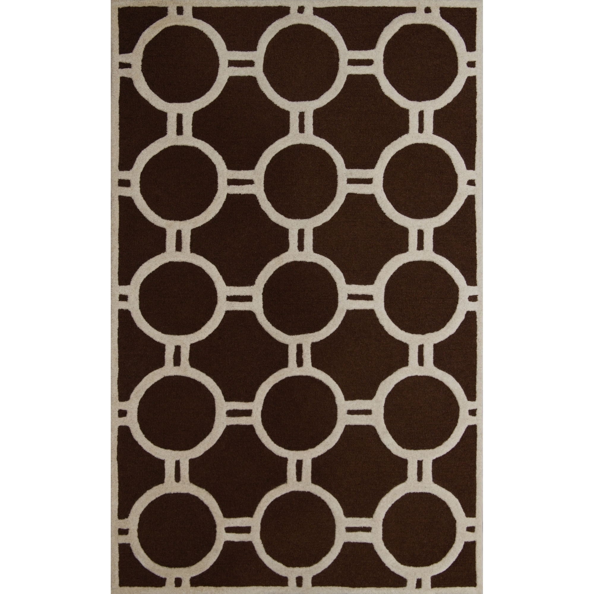 Safavieh Handmade Moroccan Cambridge Contemporary Dark Brown/ Ivory Wool Rug (4 X 6)