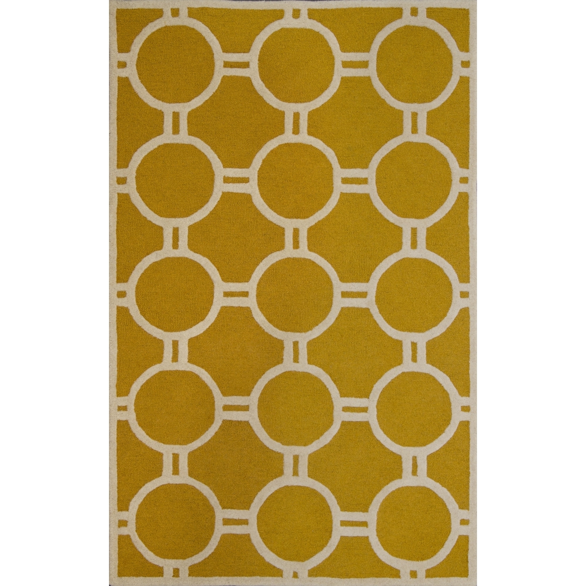 Safavieh Handmade Moroccan Cambridge Contemporary Gold/ Ivory Wool Rug (5 X 8)