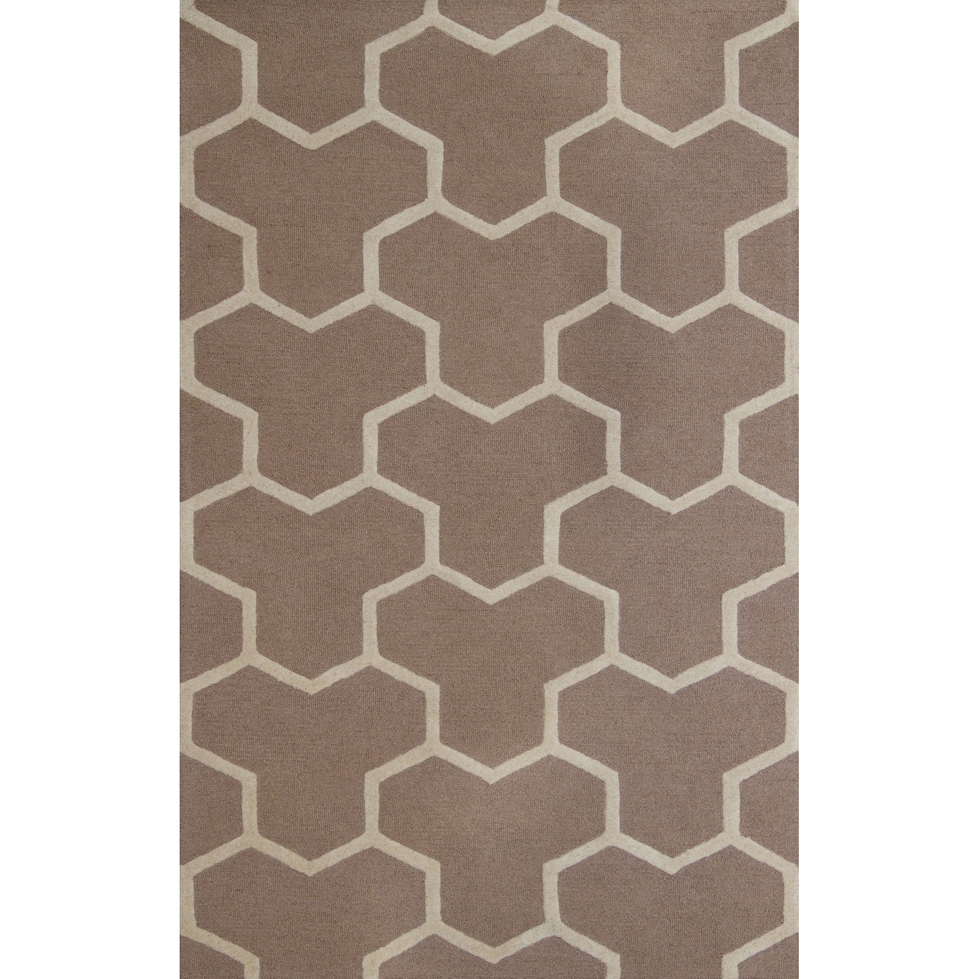 Safavieh Handmade Moroccan Cambridge Geometric pattern Beige/ Ivory Wool Rug (9 X 12)