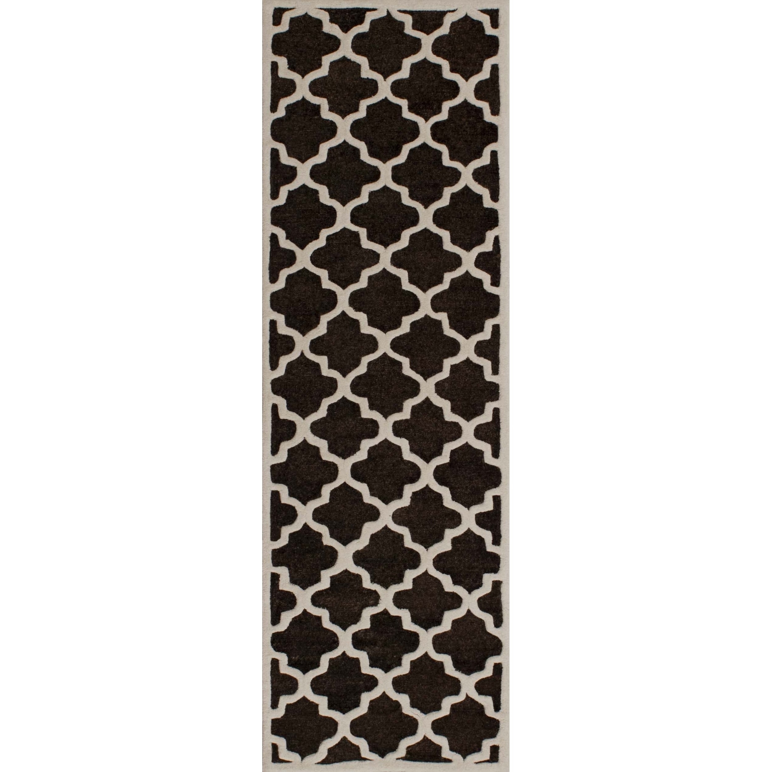 Safavieh Handmade Precious Charcoal Polyester/ Wool Runner Rug (26 X 8)
