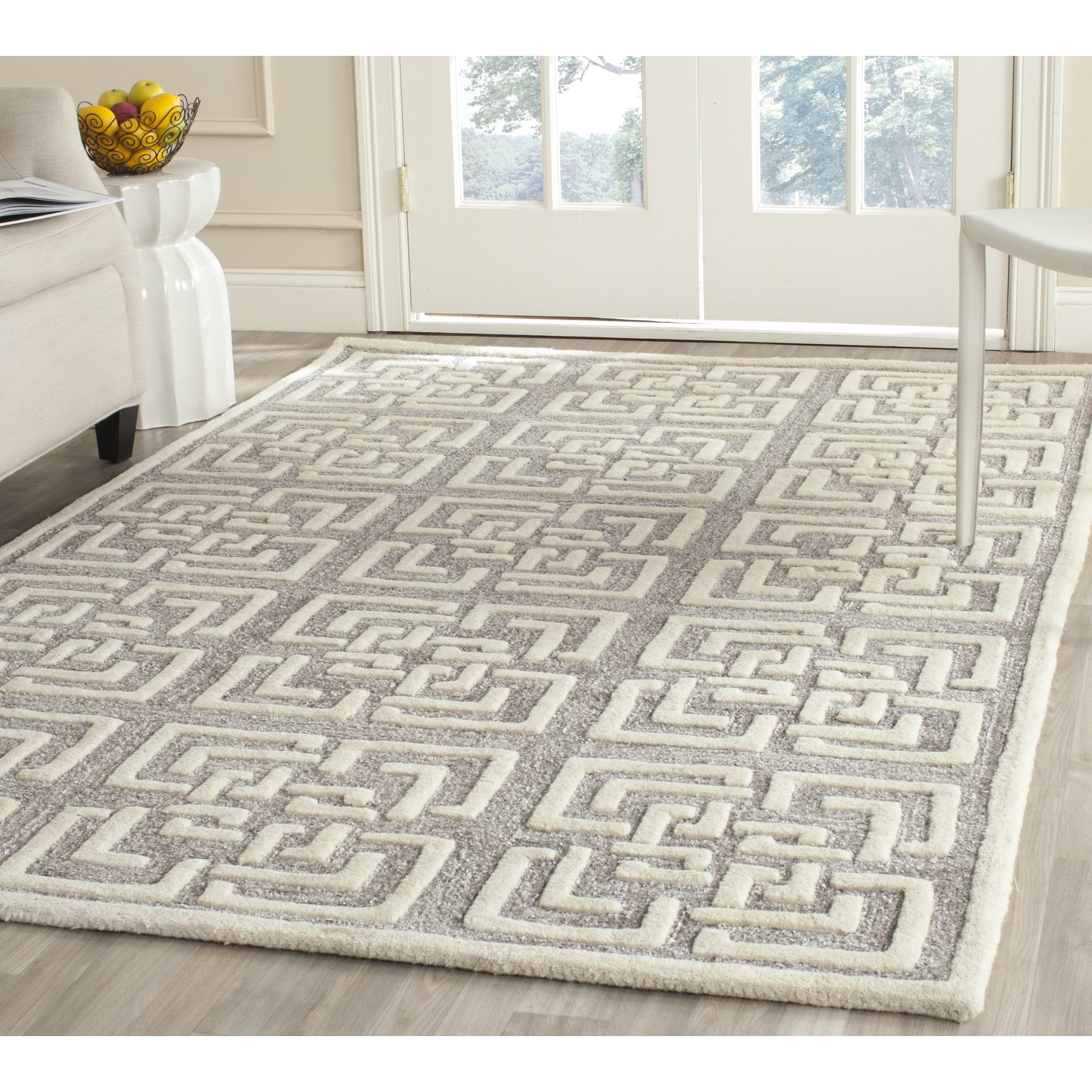 Safavieh Contemporary Handmade Precious Silver Polyester/ Wool Rug (8 X 10)