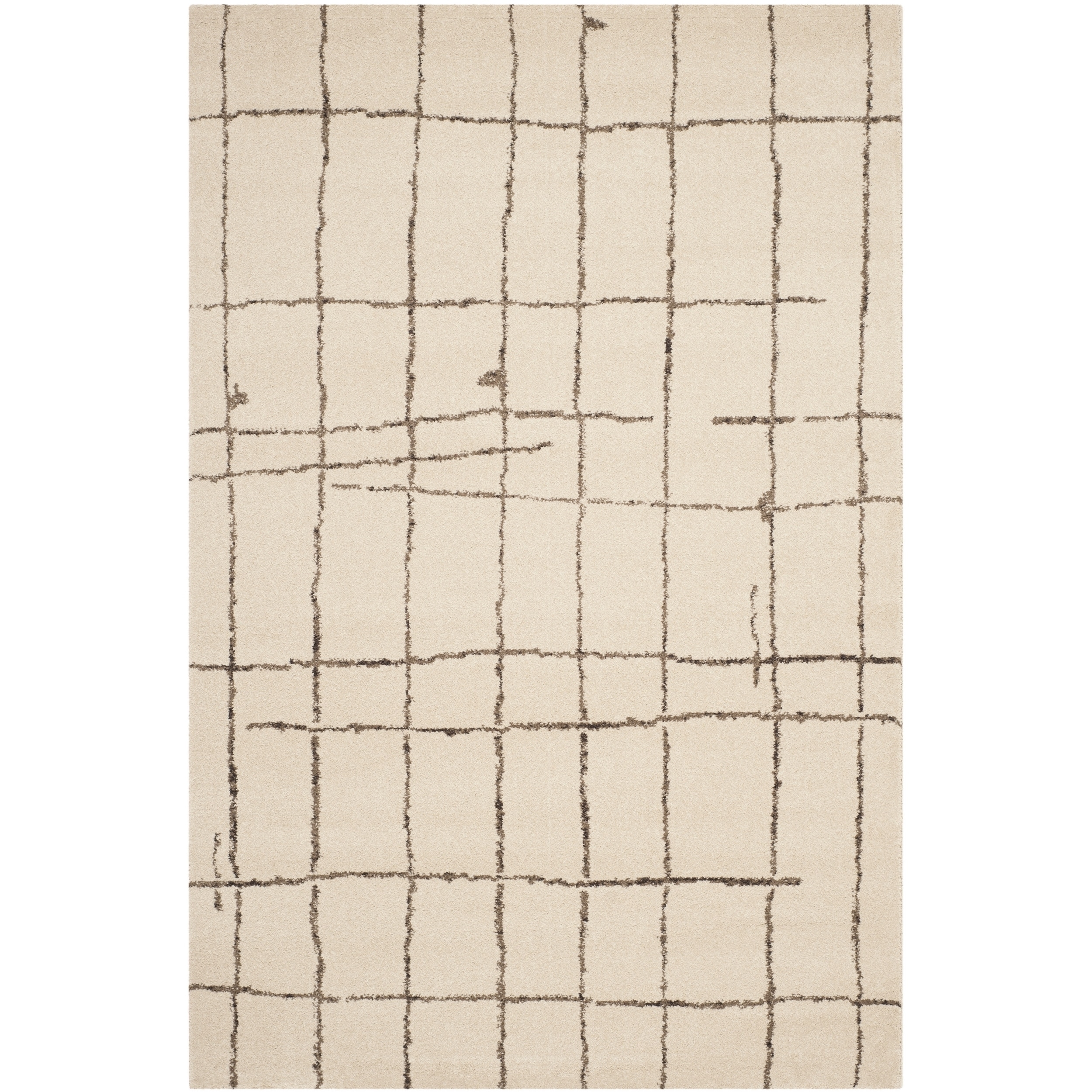 Safavieh Tunisia Lines pattern Ivory Rug (4 X 6)