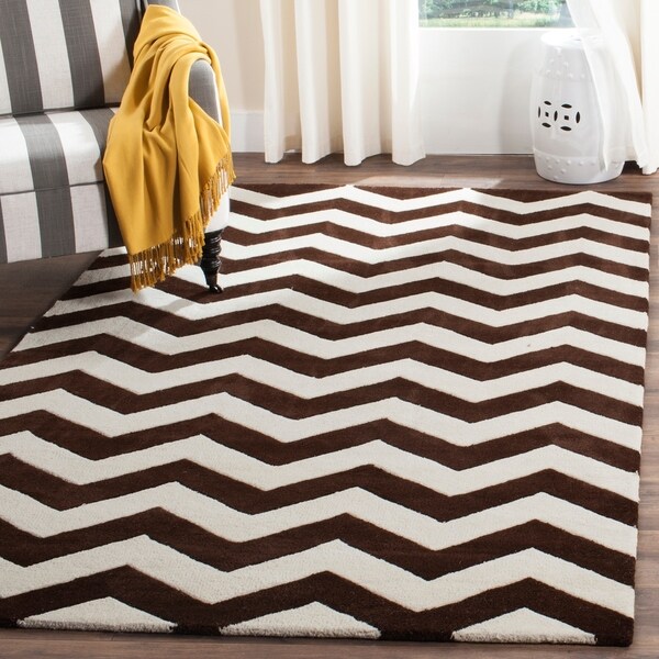Safavieh Handmade Moroccan Chatham Brown/ Ivory Wool Rug - 8' x 10'