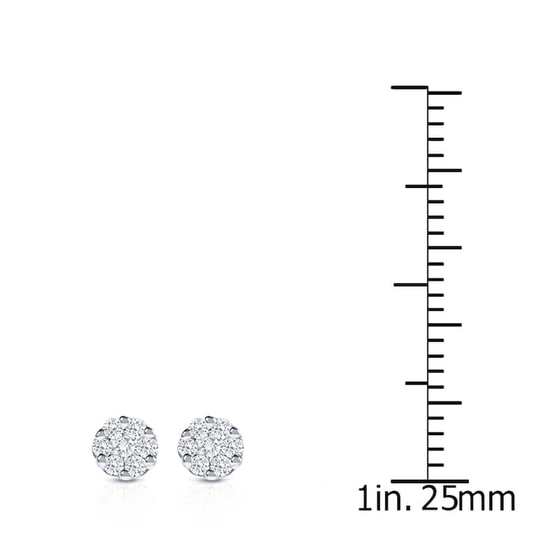 Auriya 14k White Gold 1/4ct TDW Diamond Composite Stud Earrings