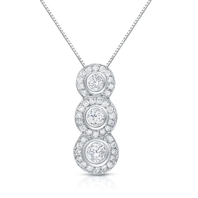 Auriya 14k White Gold 3/4ct TDW Bezel-set Diamond Necklace (H-I, SI1-SI2)