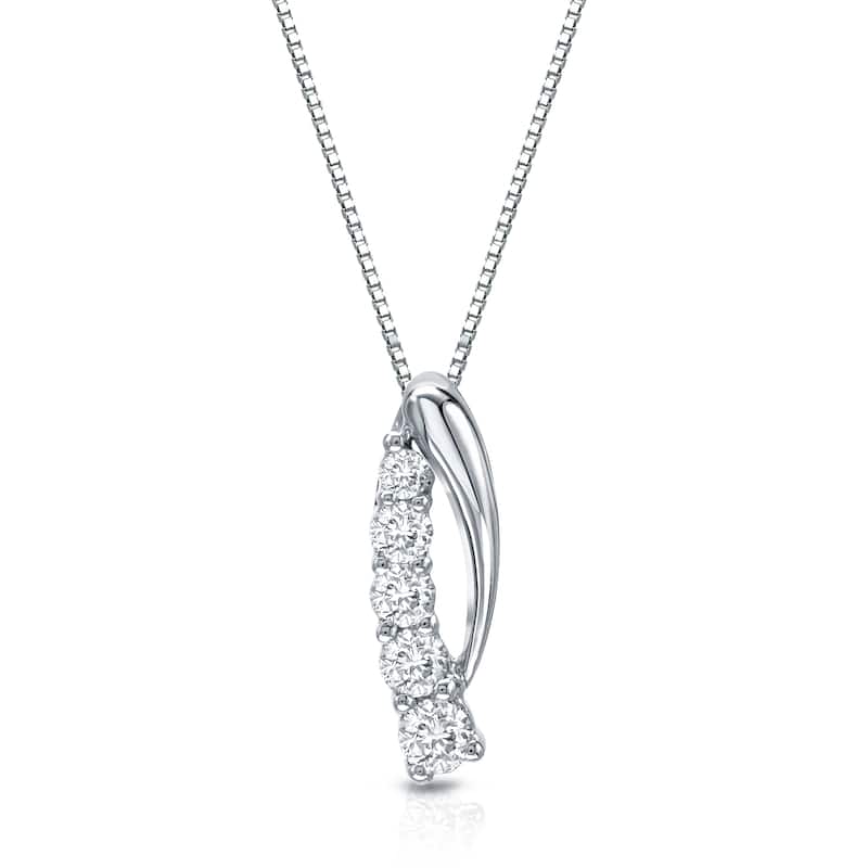 Auriya 14k White Gold 1/4ct TDW Diamond Necklace (H-I, SI1-SI2)