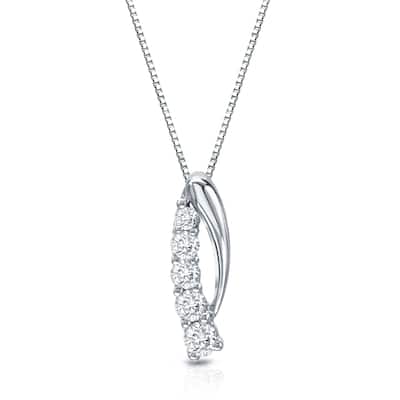 Auriya 14k White Gold 1/4ct TDW Diamond Necklace (H-I, SI1-SI2)