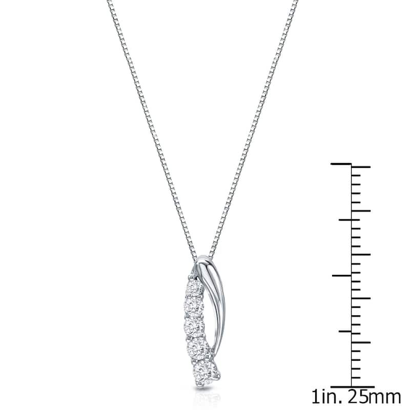 Auriya 14k White Gold 1/4ct TDW Diamond Necklace (H-I, SI1-SI2)