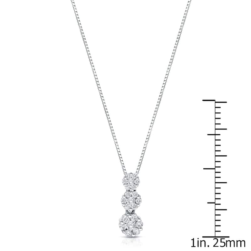 Auriya 14k White Gold 1/4ct TDW Diamond Cluster Necklace (H-I, SI1-SI2)