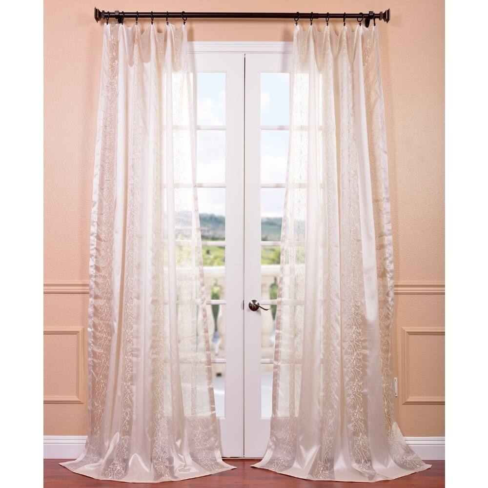 Exclusive Fabrics Juliette Ivory Embroidered Sheer Curtain (1 Panel)