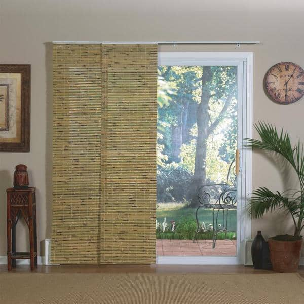 Radiance Natural Bamboo Panel Track Sliding Window Shade 84 X 78