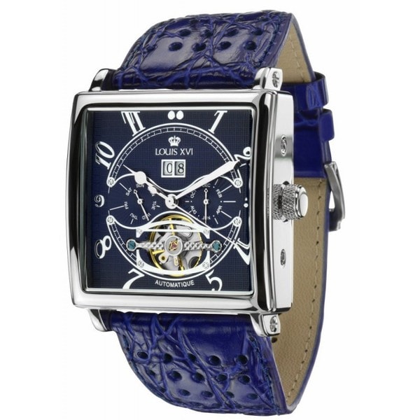 Shop Louis XVI Men&#39;s &#39;La Bastille&#39; Automatic Blue Dial Watch - Overstock - 8398745