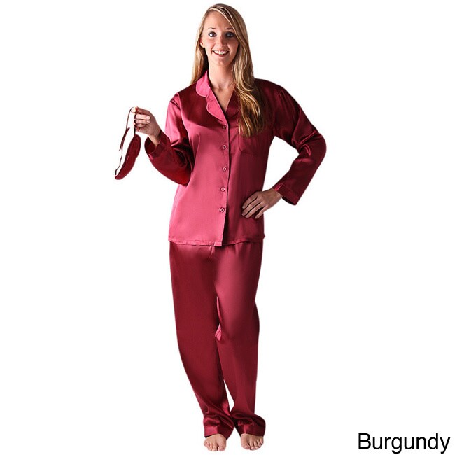 Del Rossa Womens Classic Satin Pajama Set