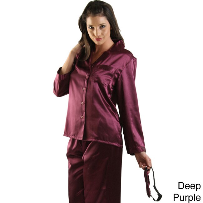 Del Rossa Womens Classic Satin Pajama Set