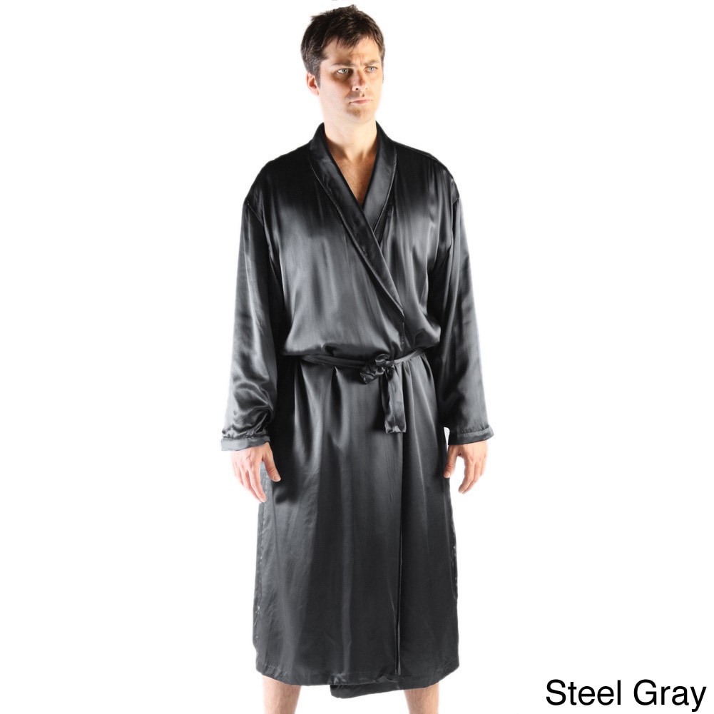 Del Rossa Mens Lightweight Satin Bath Robe