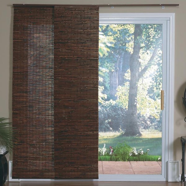 Radiance Java Mahogany Panel Track Sliding Window Shade - 78 x 84