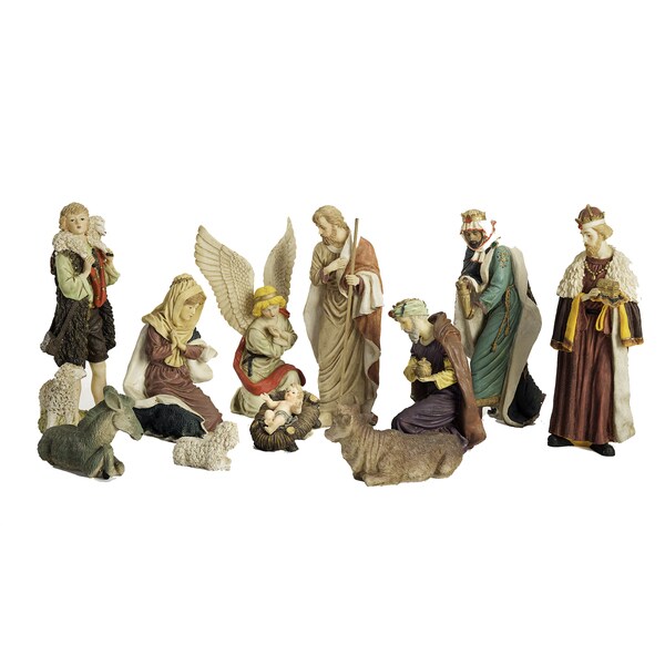 Shop Polyresin Nativity Figurines (Set of 11) Free Shipping Today