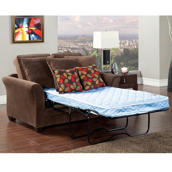 Furniture of America Faith Dark Brown Contemporary Fabric Upholstered Sleeper Sofa