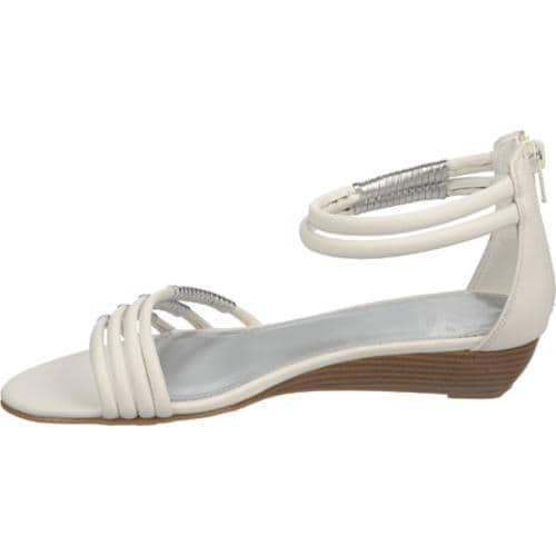 Women's Fergalicious Keira White Smooth Polyurethane Fergalicious Wedges