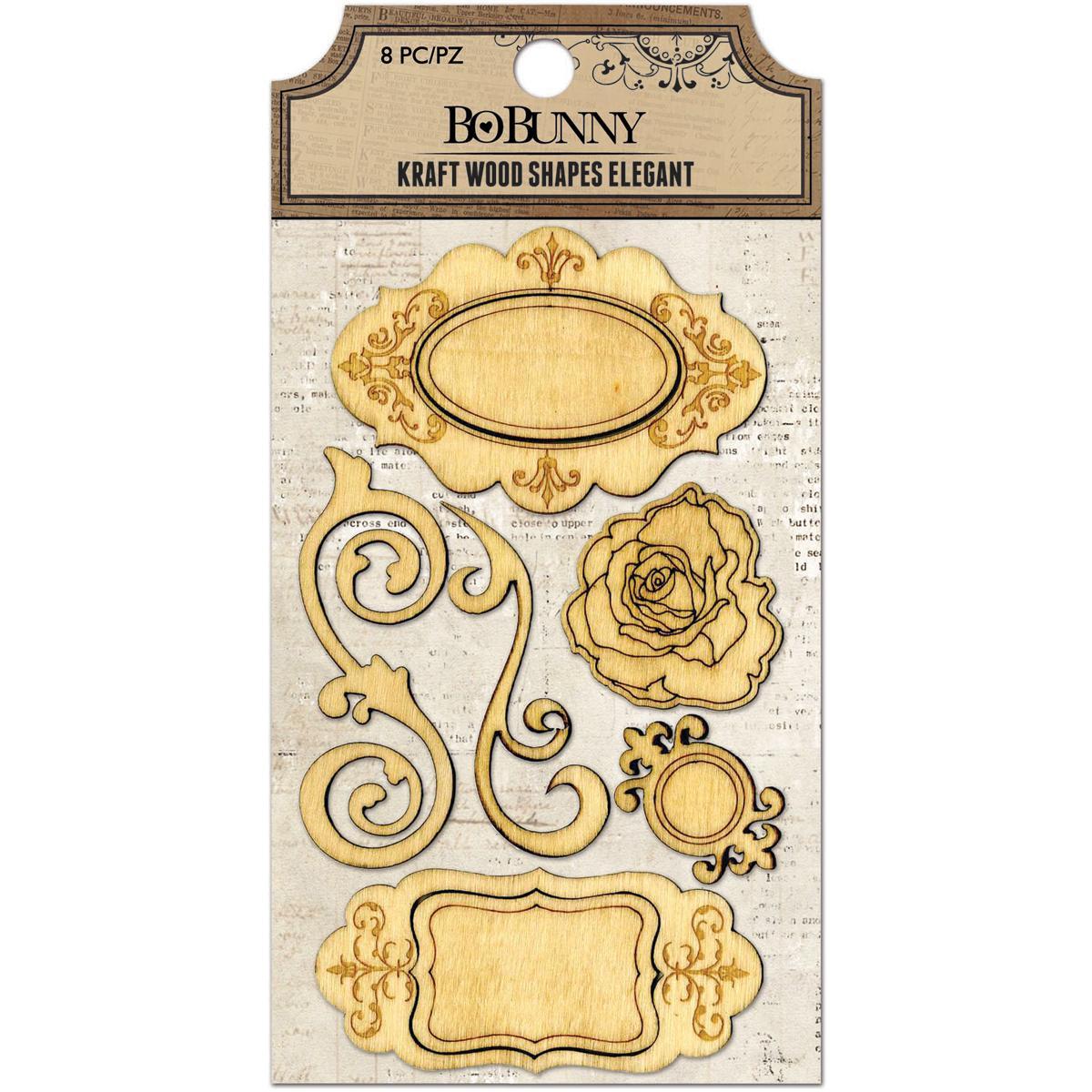 Kraft Laser cut Wood Embellishments  Elegant