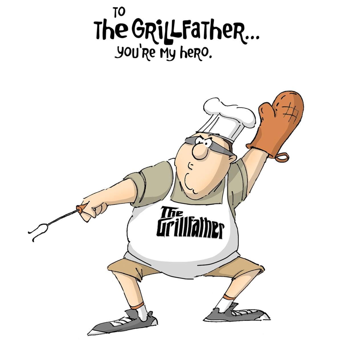 Fathers Day Cling Rubber Stamp 5 X4  Grill Father