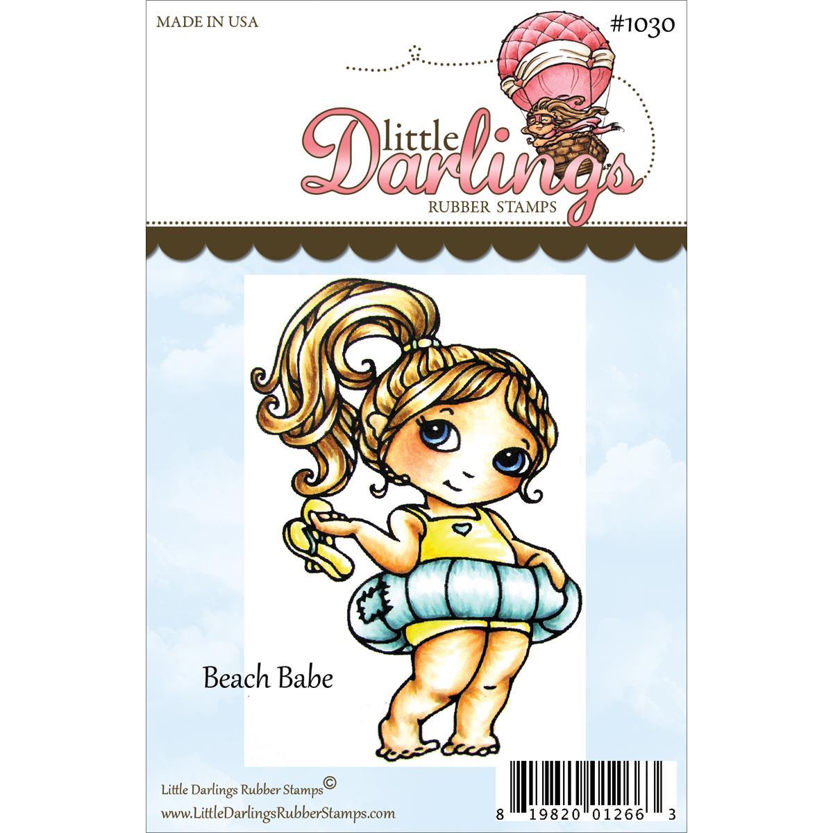 Cutie Pies Unmounted Rubber Stamp 3.25 X2.249  Beach Babe