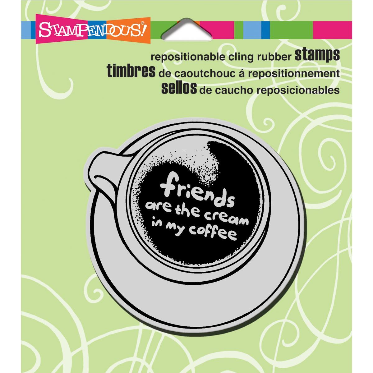 Stampendous Cling Rubber Stamp 3.5 X4 Sheet  Friends Cup