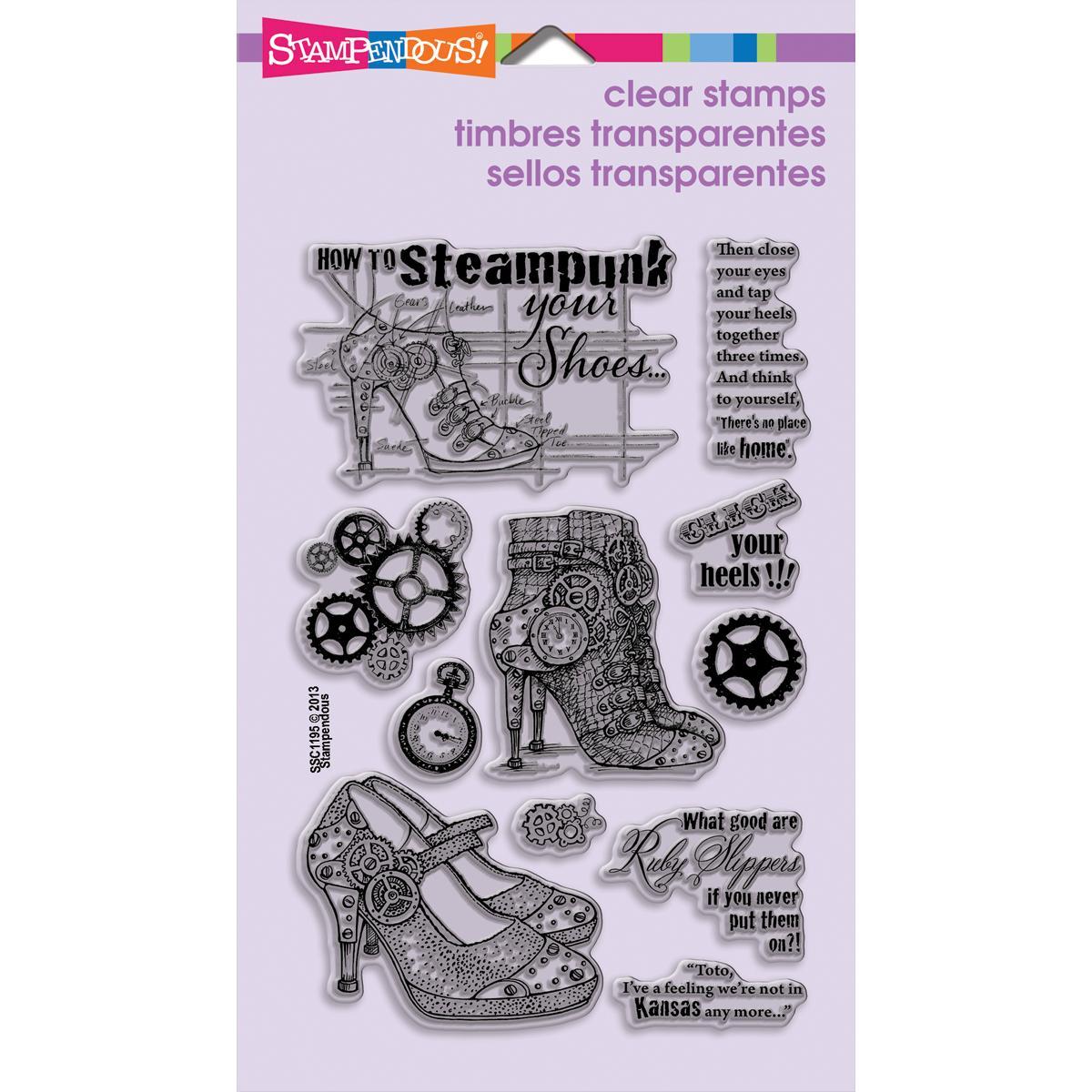 Stampendous Perfectly Clear Stamps 4 X6 Sheet  Steampunk Shoes