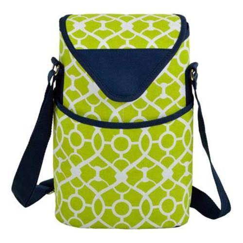 Picnic At Ascot Two Bottle Tote 13in Trellis Green