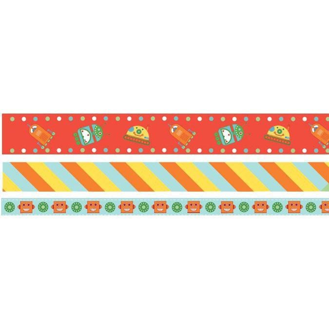 Babyville Boutique Ribbon Packs Three Sizes 6yd  Robots