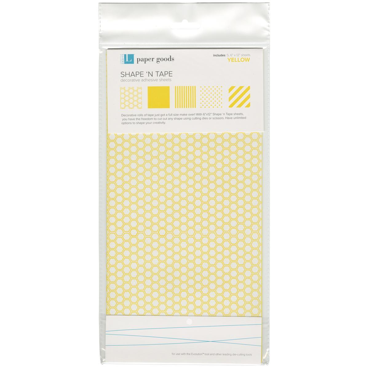 Shape N Tape Washi Sheets 6 X12 5/pkg  Yellow